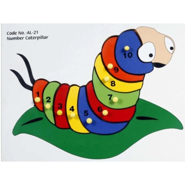 Age 3+ Little Genius Number Caterpillar Tray with Knob