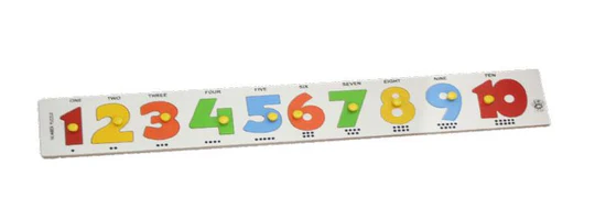 Skillofun Number Strip Puzzle 1 to 10 with Knobs Multicolour 2Y+