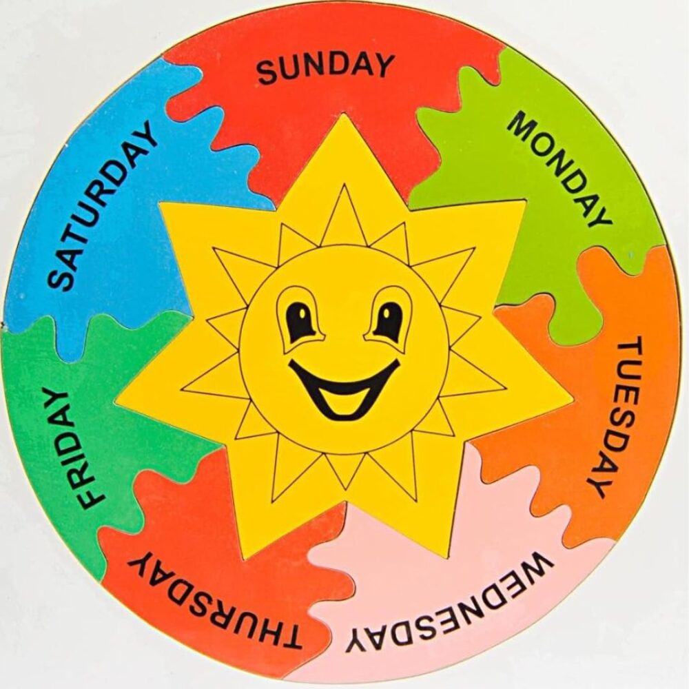 Discover the Little Genius Day's Jigsaw Puzzle for ages 3 and up! This engaging puzzle features bright illustrations that teach children about the days of the week. As kids piece it together, they develop essential skills like hand-eye coordination, fine motor abilities, and problem-solving. The large, easy-to-handle pieces make it safe for independent play. Crafted from durable, non-toxic materials, this puzzle is perfect for countless hours of fun. Spark curiosity and creativity with the Little Genius Day's Jigsaw Puzzle today