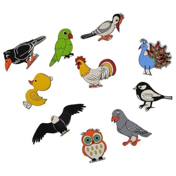 Age 4+ Skillofun Wooden Magnetic Cutouts Birds