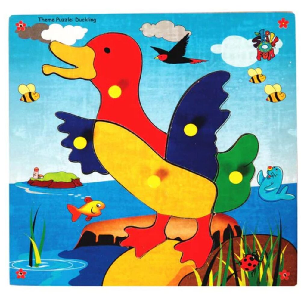 Age 2+ Skillofun Wooden Theme Puzzle Standard Duckling Knobs