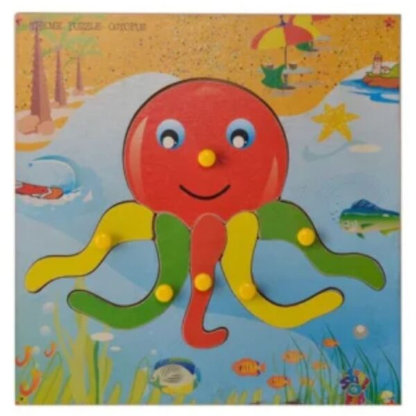 Age 2+ Skillofun Wooden Theme Puzzle Standard Octopus Knobs