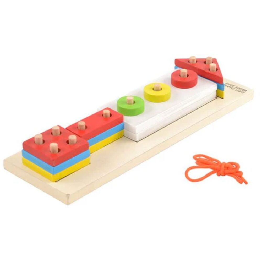 Age 4+ Skillofun Wooden Shape Sorting Traffic Light Board
