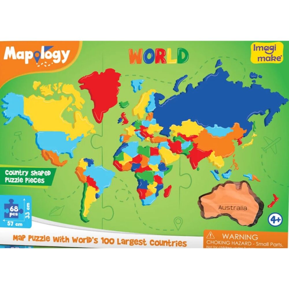 Age 4+ Imagimake Mapology Worlds Largest Countries Map Puzzle