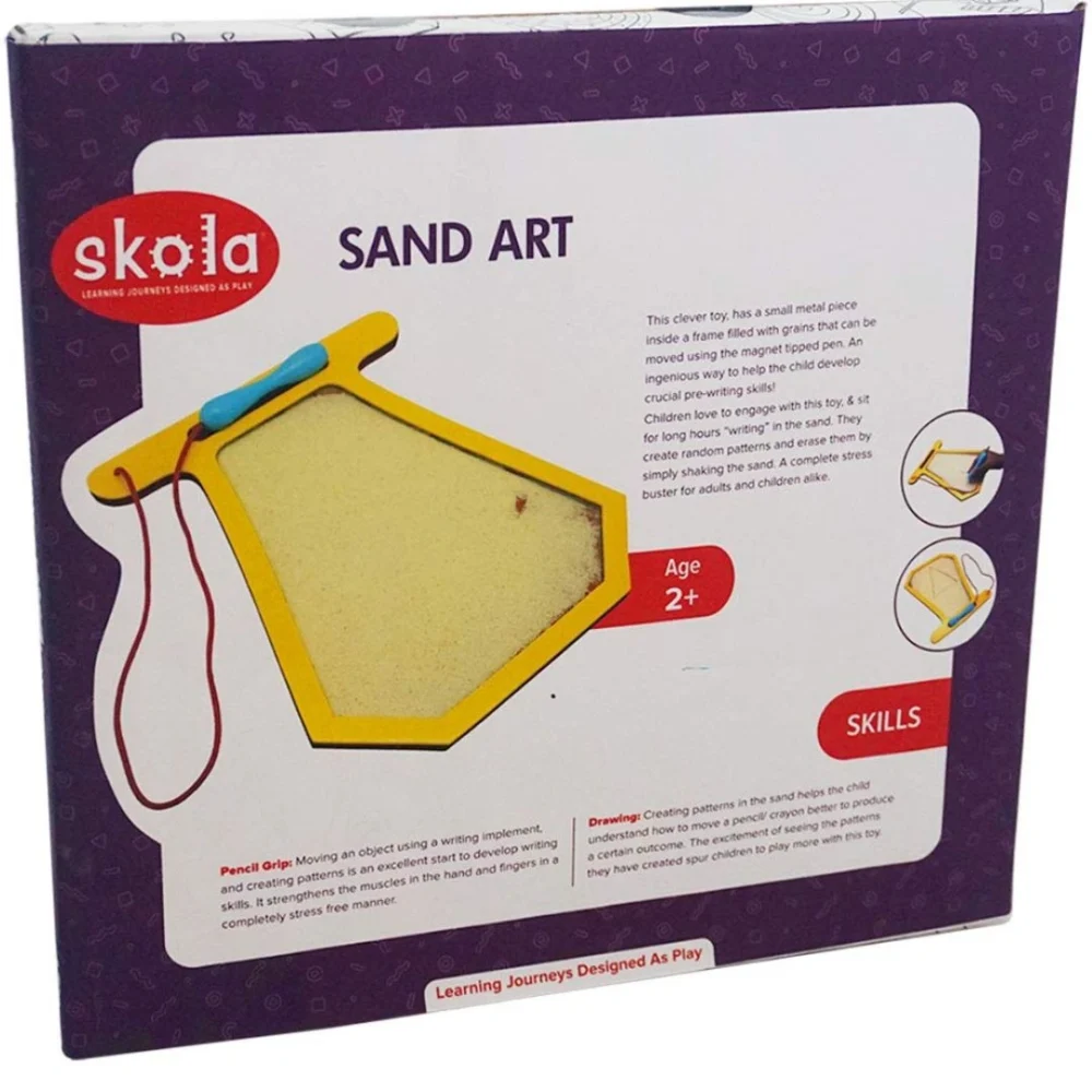 Age 2+ Skola Toys Wooden Sand Art Create Patterns