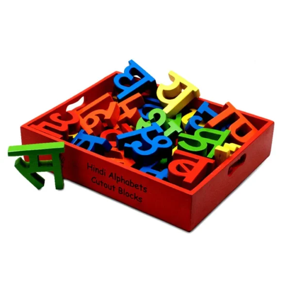 Hindi Alphabet Cutout Block Ka, Kha, Ga (36 Letters) Colored