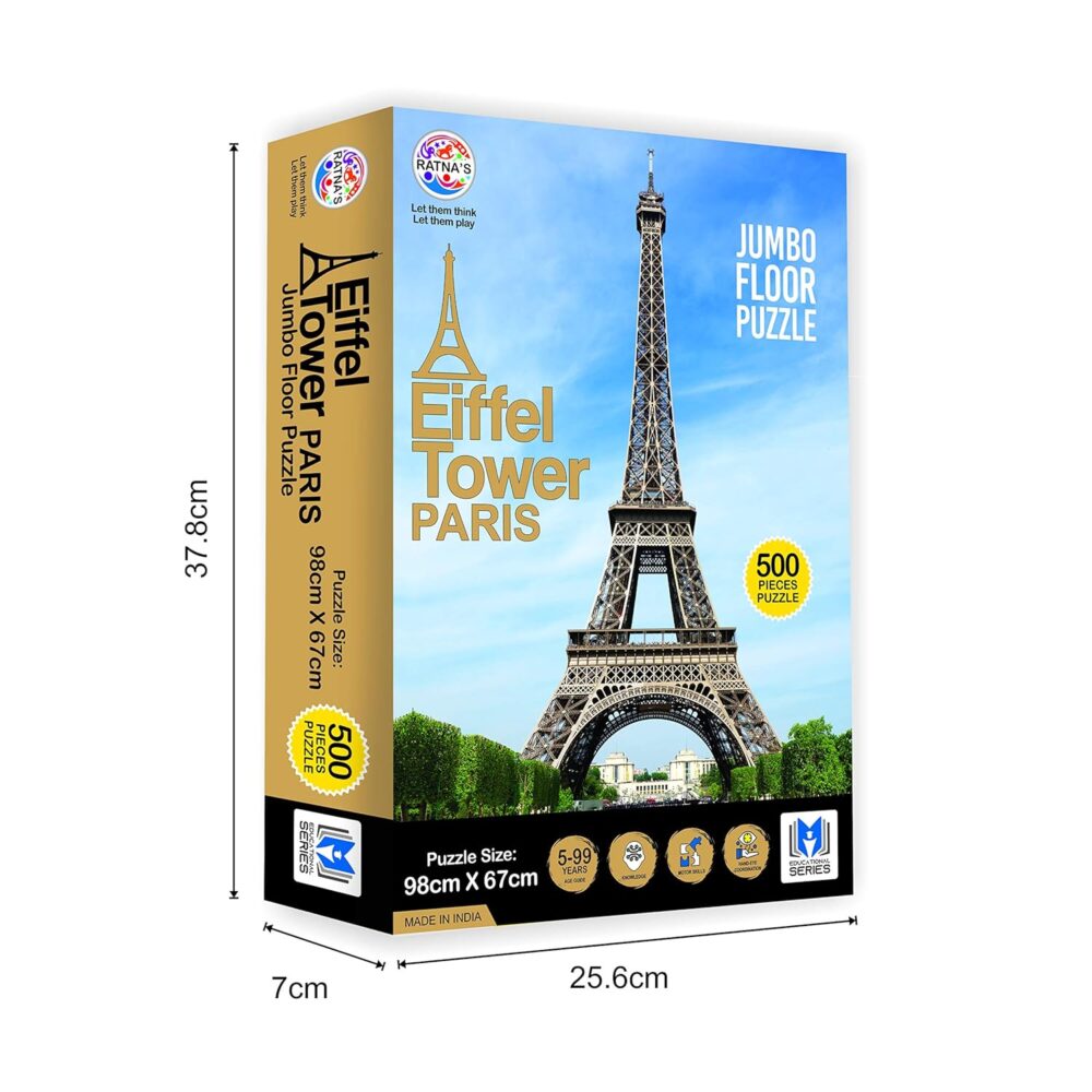 Alternative view of Age 5+ Jumbo Floor Puzzle Eiffel Tower 500 Pieces Jumbo Jigsaw Puzzle