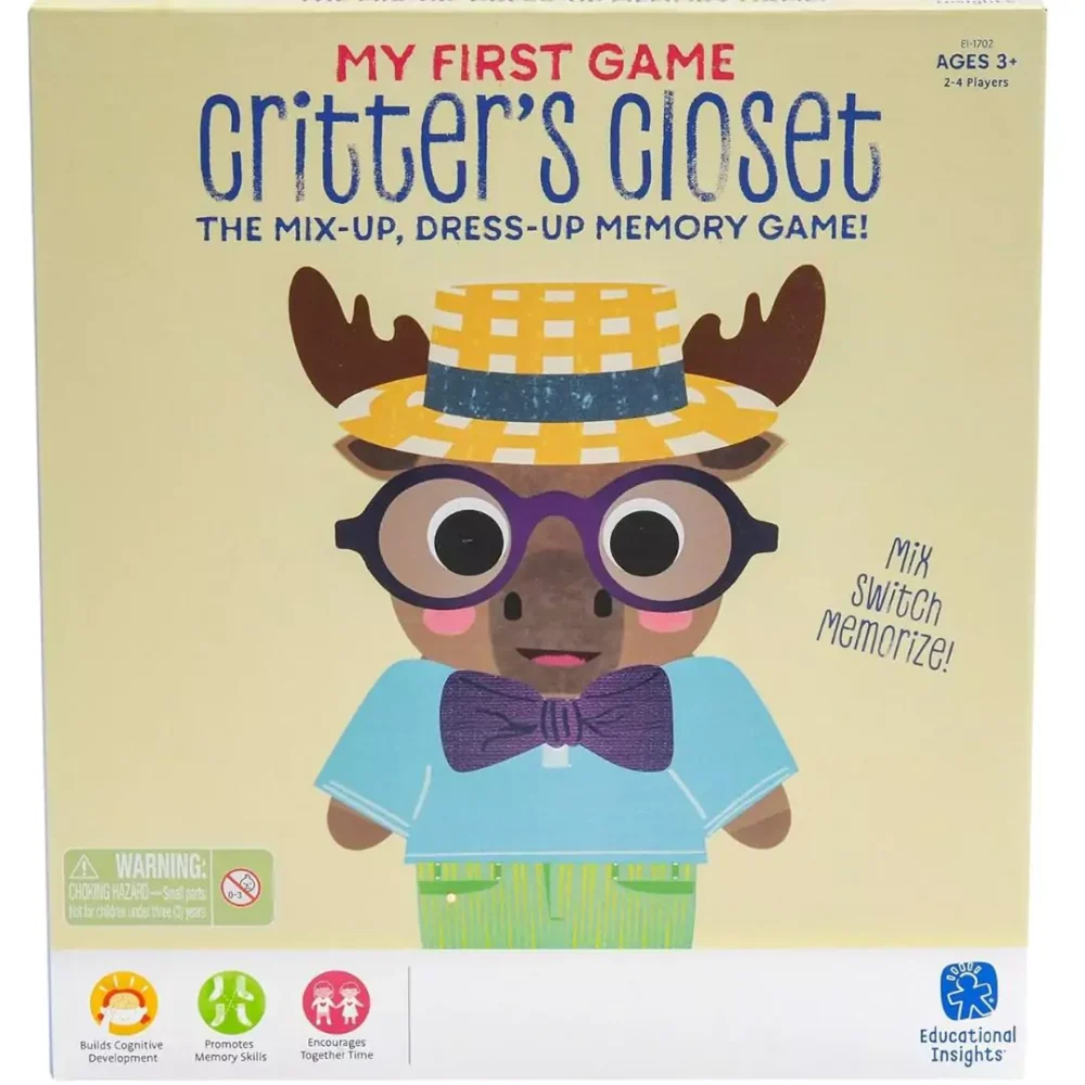 Age 3+ Educational Insights My First Game Critter’s Closet Memory Game