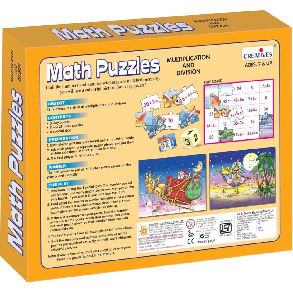 Age 7+ Creative Math Puzzles Multiplication & Division