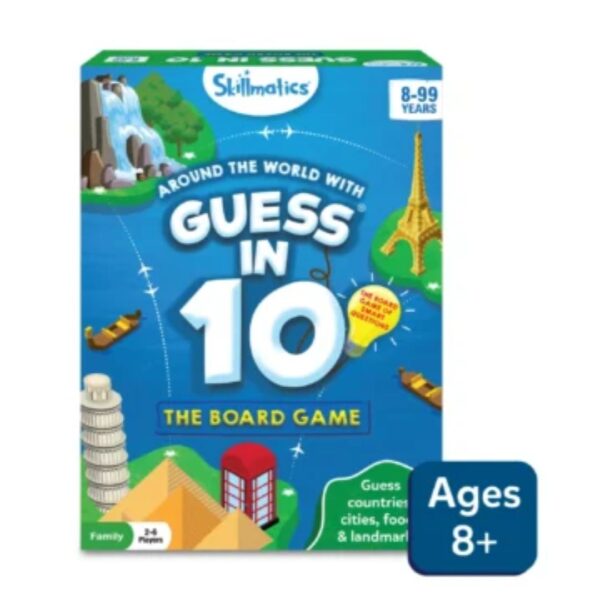 Age 8+ Skillmatics Guess in 10 Around The World Board Game