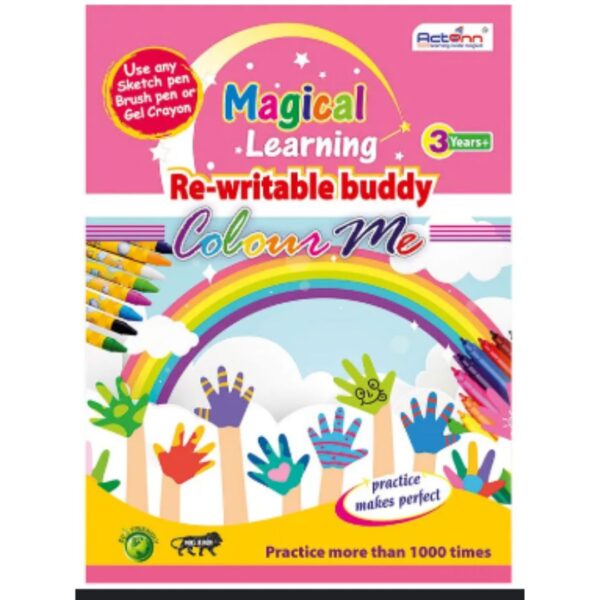 Age 2+ Actonn Re-Writable Buddy Colour Me 1 Workbook