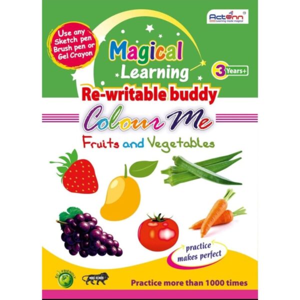 Age 2+ Actonn Re Writable Buddy Colour Me Fruits & Vegetables