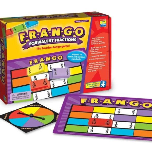 Age 8+ Educational Insights F-R-A-N-G-O Equivalent Fractions Game