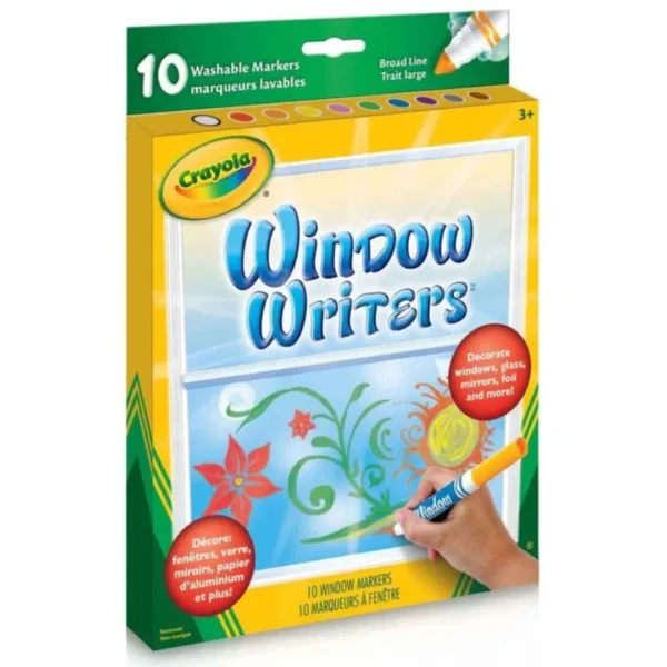 Age : 3 Year+ Crayola Washable Window Writers Markers, 10 Count