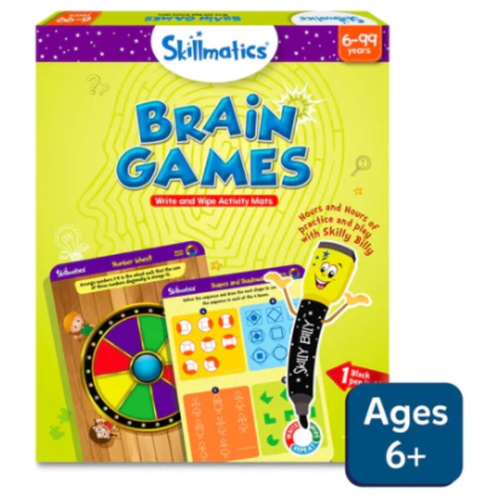 Age 6-99+ Skillmatics Brain Games Reusable Mats
