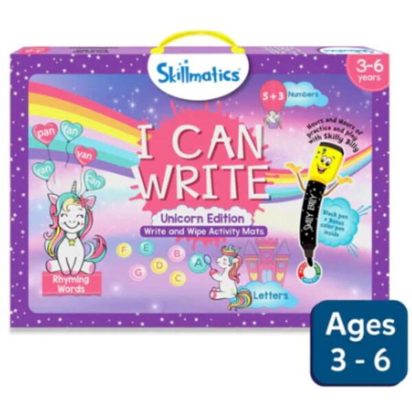 Age 3+ Skillmatics I Can Write Unicorn Edition Reusable Mats