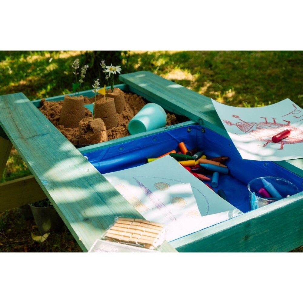 Alternative view of Age 3+ PLUM 25078 WOODEN SAND WATER PICNIC TABLE