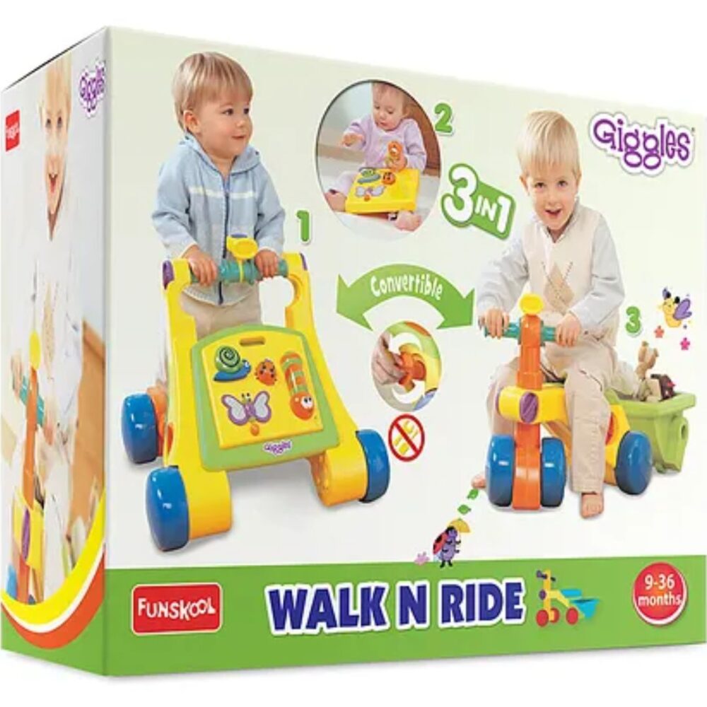 Age 3+ Giggles Play Ride On 3 In 1 Walk Ride Sit