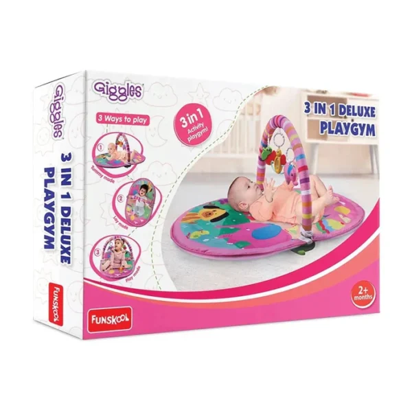 Age 2 Months+ Funskool Giggles 3 in 1 Deluxe Playgym Pink