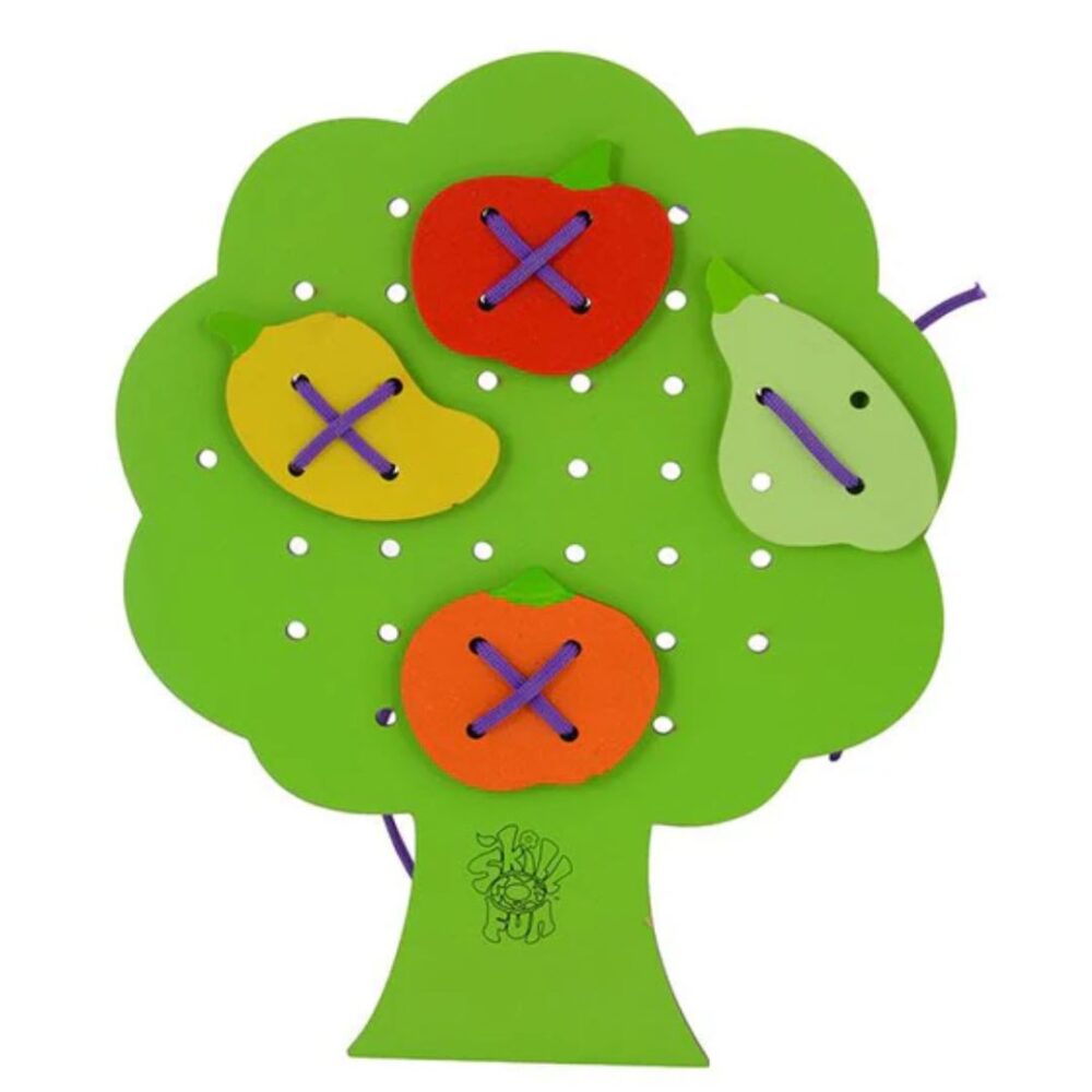 Age 2+ Skillofun Wooden Sewing Tree with Fruits