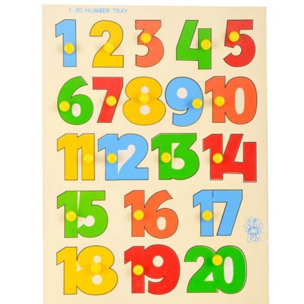 Age 2+ Skillofun Wooden 1-20 Number Shape Tray