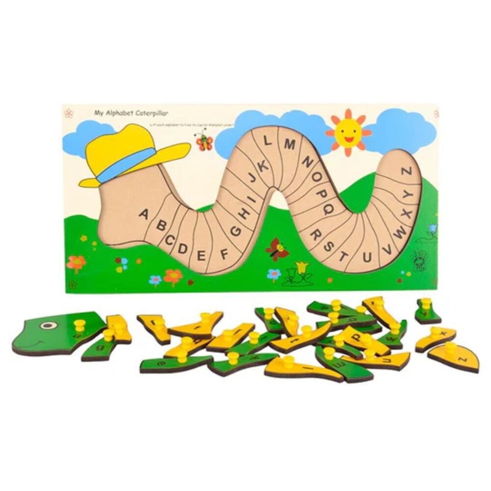 Age 2+ Skillofun Wooden My Alphabet Caterpillar Lower