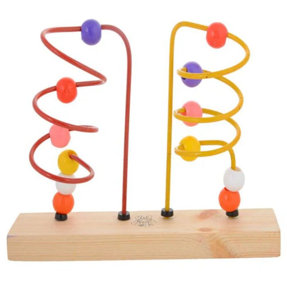 Age 2+ Skillofun Wooden Clock & Anticlock Bead Shuttle