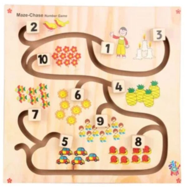 Age 2+ Skillofun Wooden Maze Chase Number Game