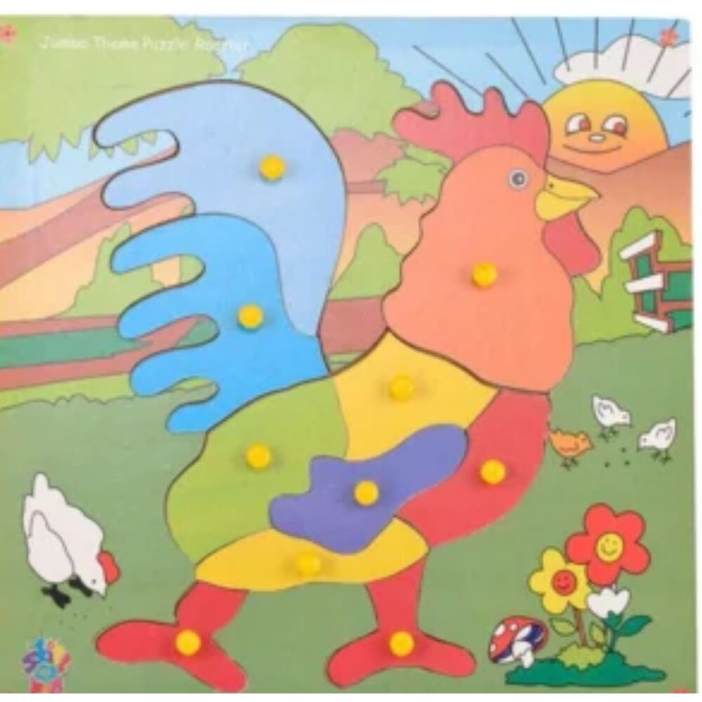 Age 2+ Skillofun Jumbo Theme Puzzle Rooster Knob