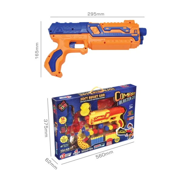 Jaks Toys - Combat Blaster 2.0 Soft Bullet Foam Blaster Gun Set - Multicolor