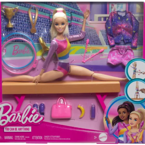 Age 3+ Barbie Doll Gymnastics With Blonde Playset