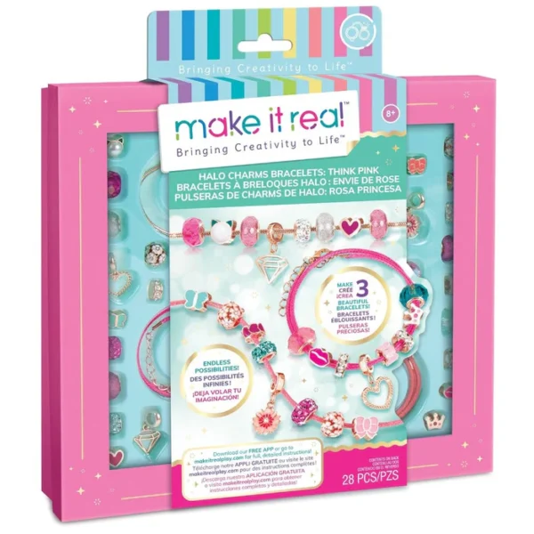 Make It Real Halo Charms Bracelets Think Pink