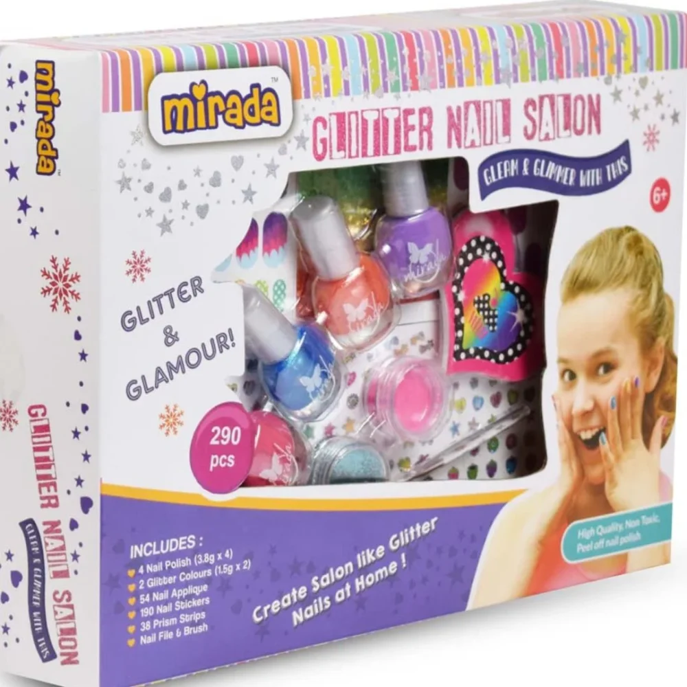 Age 6+ Mirada Glitter Nails Salon (Multi-color)