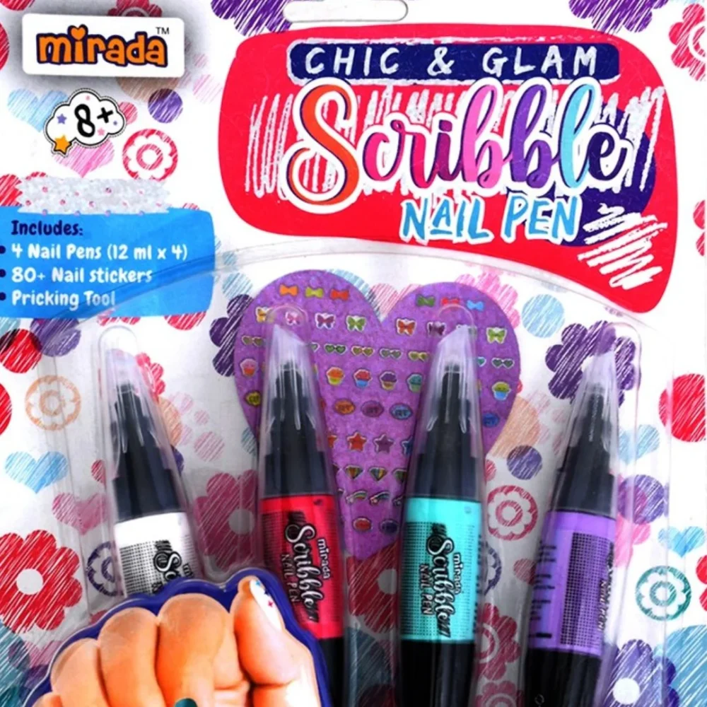Age 6+ Mirada Chic & Glam Scribble Nail Pen (Multi-color)