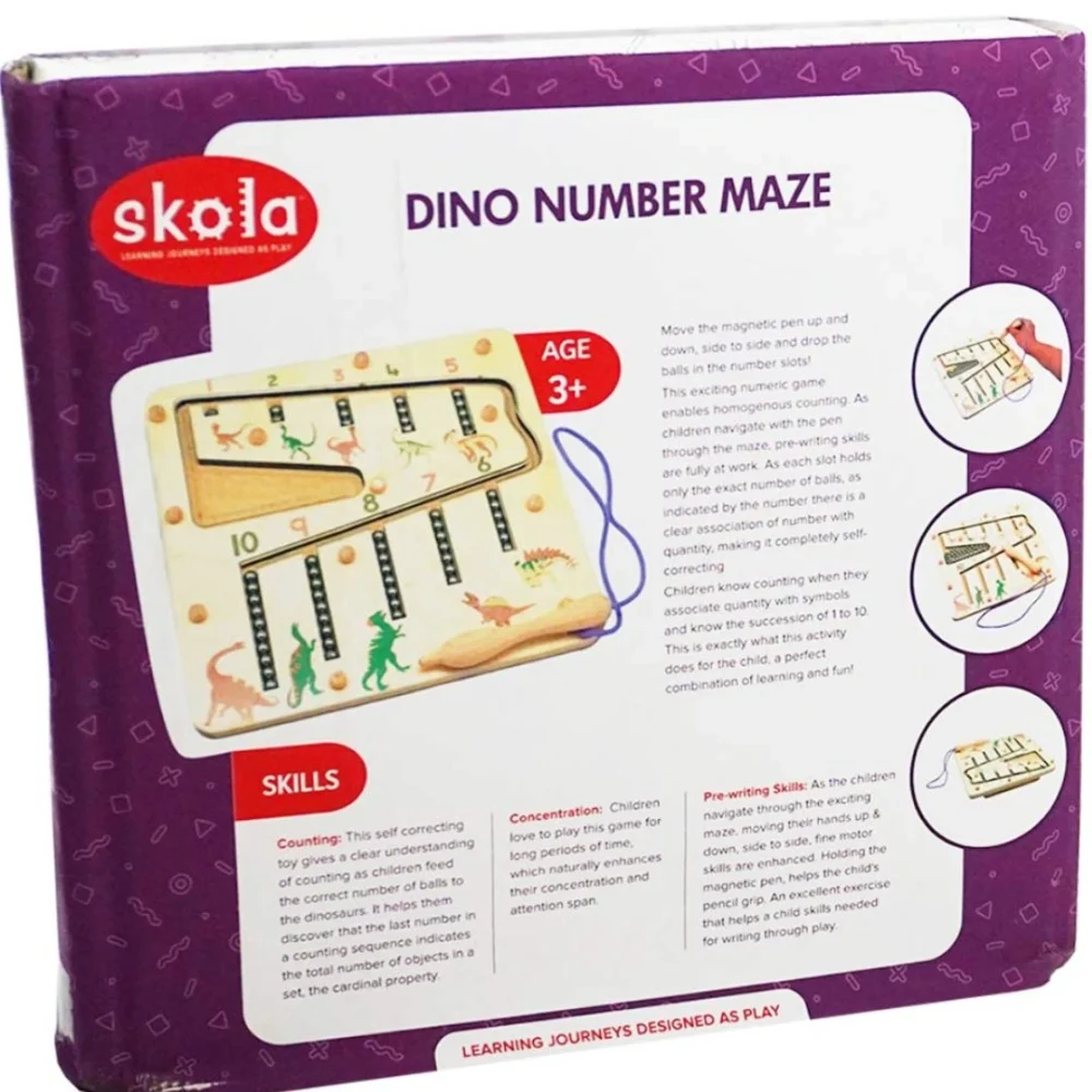 Age 3+ Skola Dinosaur Number Mazes