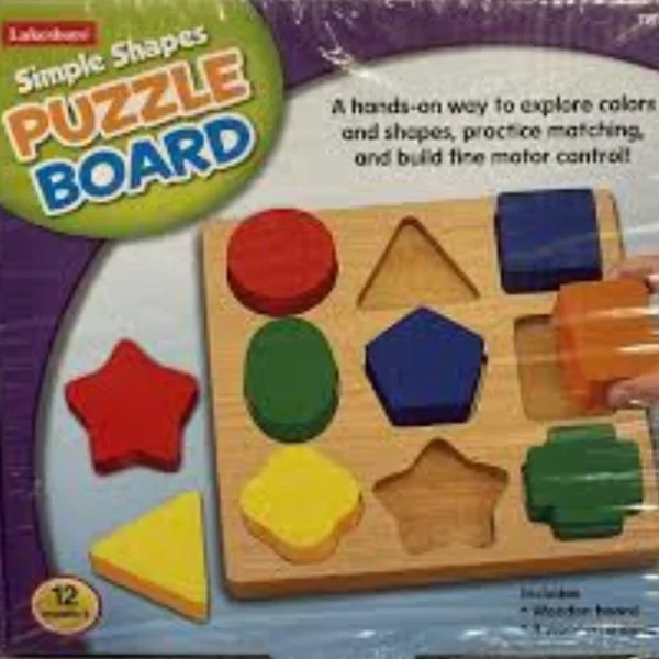 Age 12 months + Lakeshore Learning Simple Shapes Puzzle Board