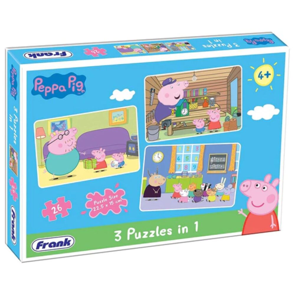 Age 4+ Peppa Pig 3 in 1 Puzzel