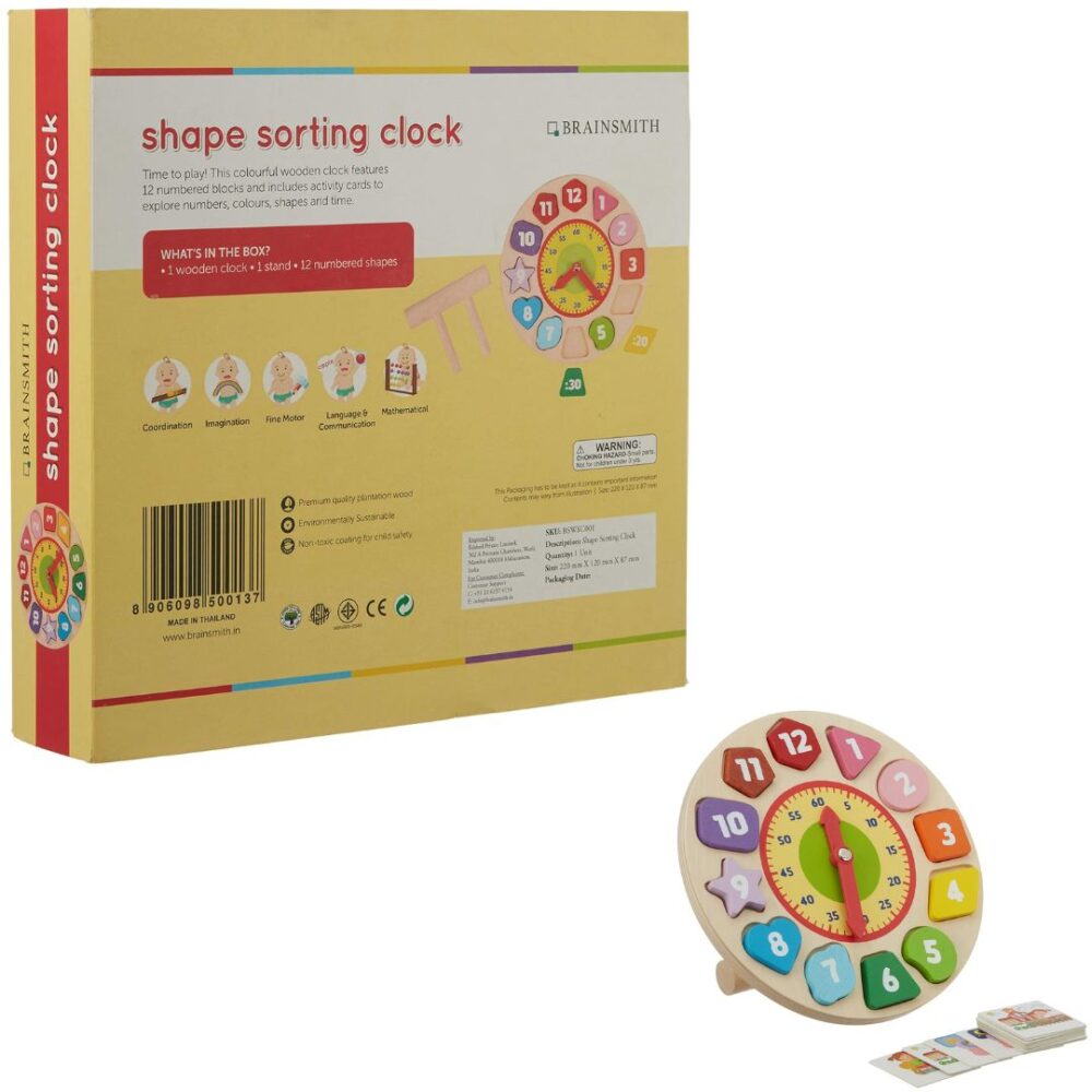 Age 2.5+ Brainsmith Shape Sorting Clock