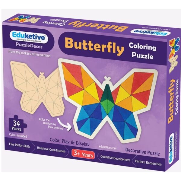 Age 3+ Funvention Butterfly Coloring Puzzle