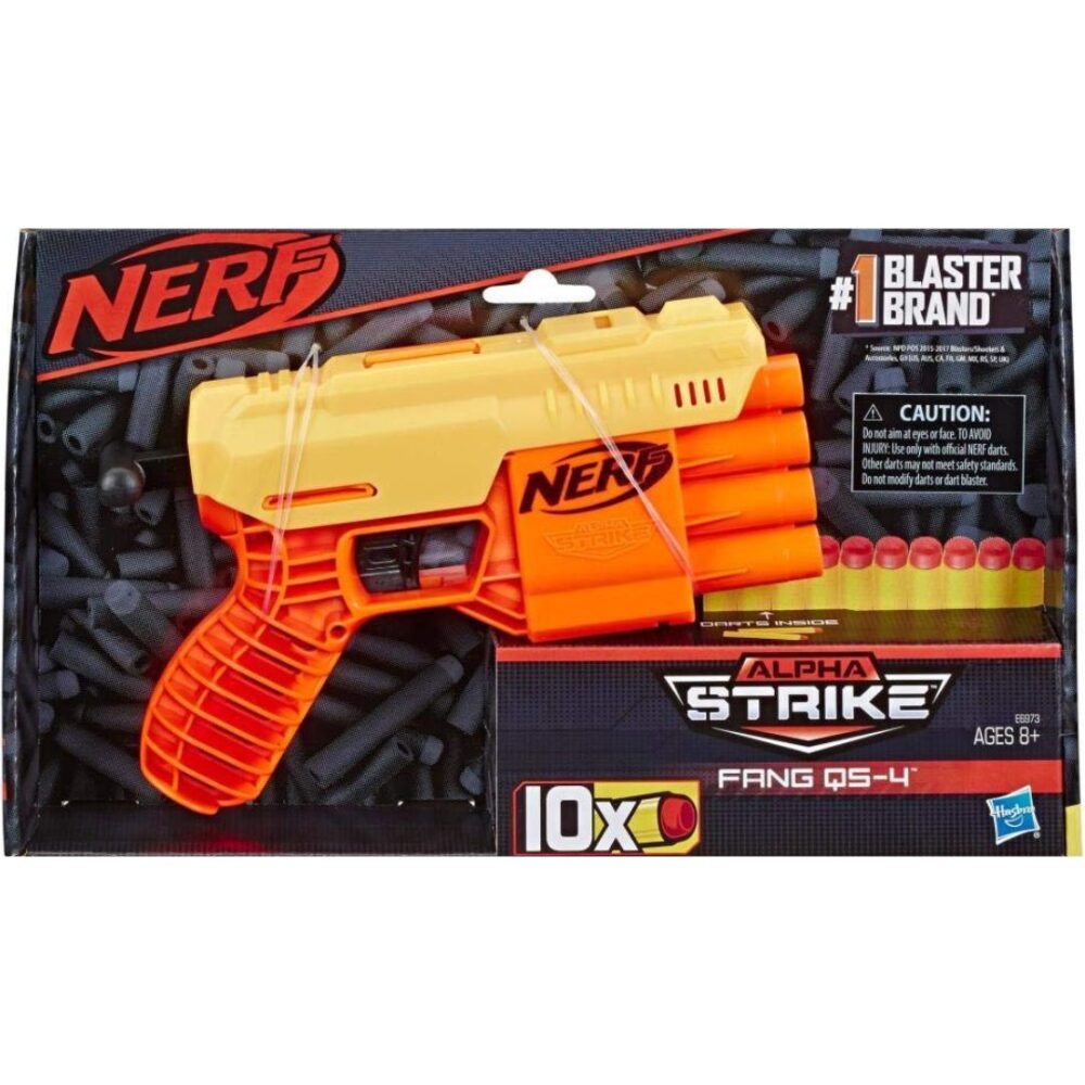 Age 8+ Nerf Alpha Strike Fang Qs-4 Blaster