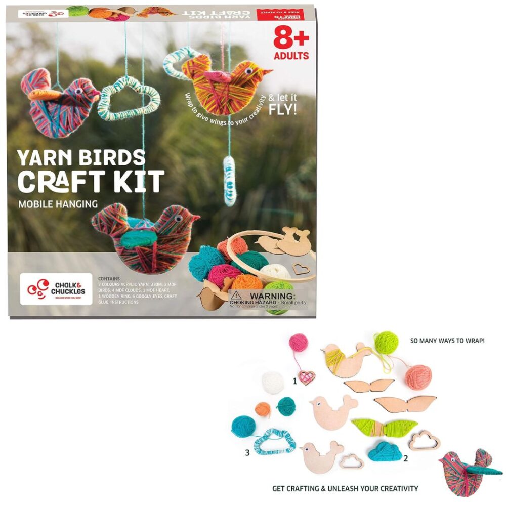 Age 8+ Chalk & Chuckles Yarn Bird Craft Kit