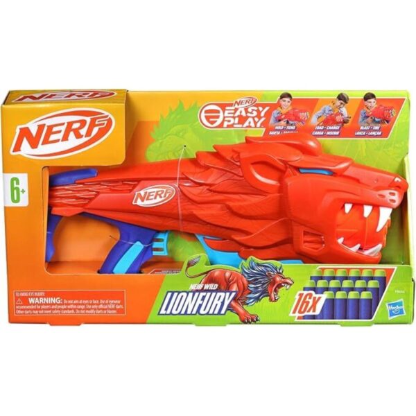 Age 6+ Nerf Wild Lionfury Dart Blaster