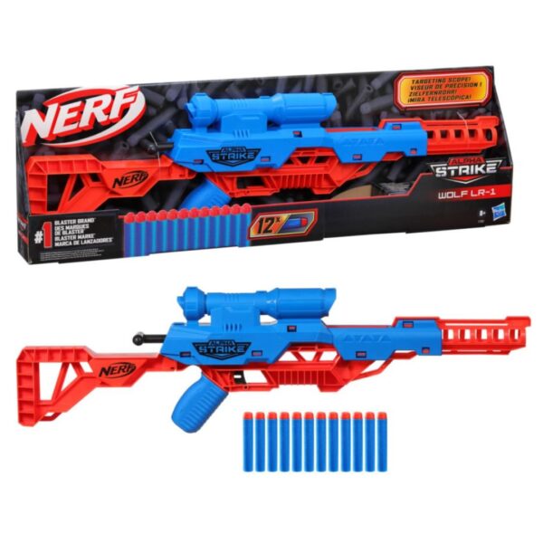 Age 8+ Nerf Alpha Strike WolfLR-1 Blaster