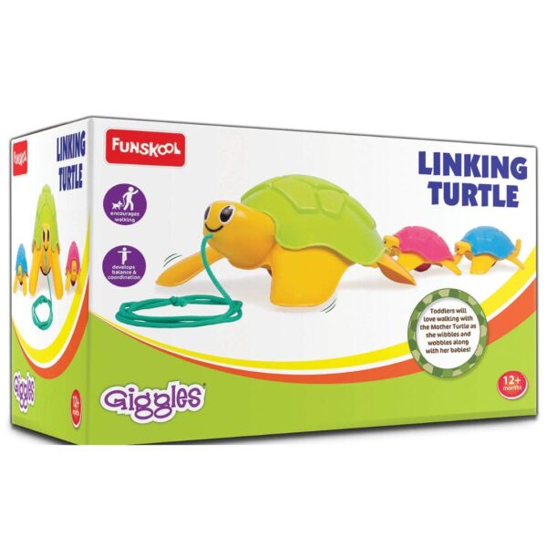 Age 1+ Giggles Linking Turtle Pull Along Toy