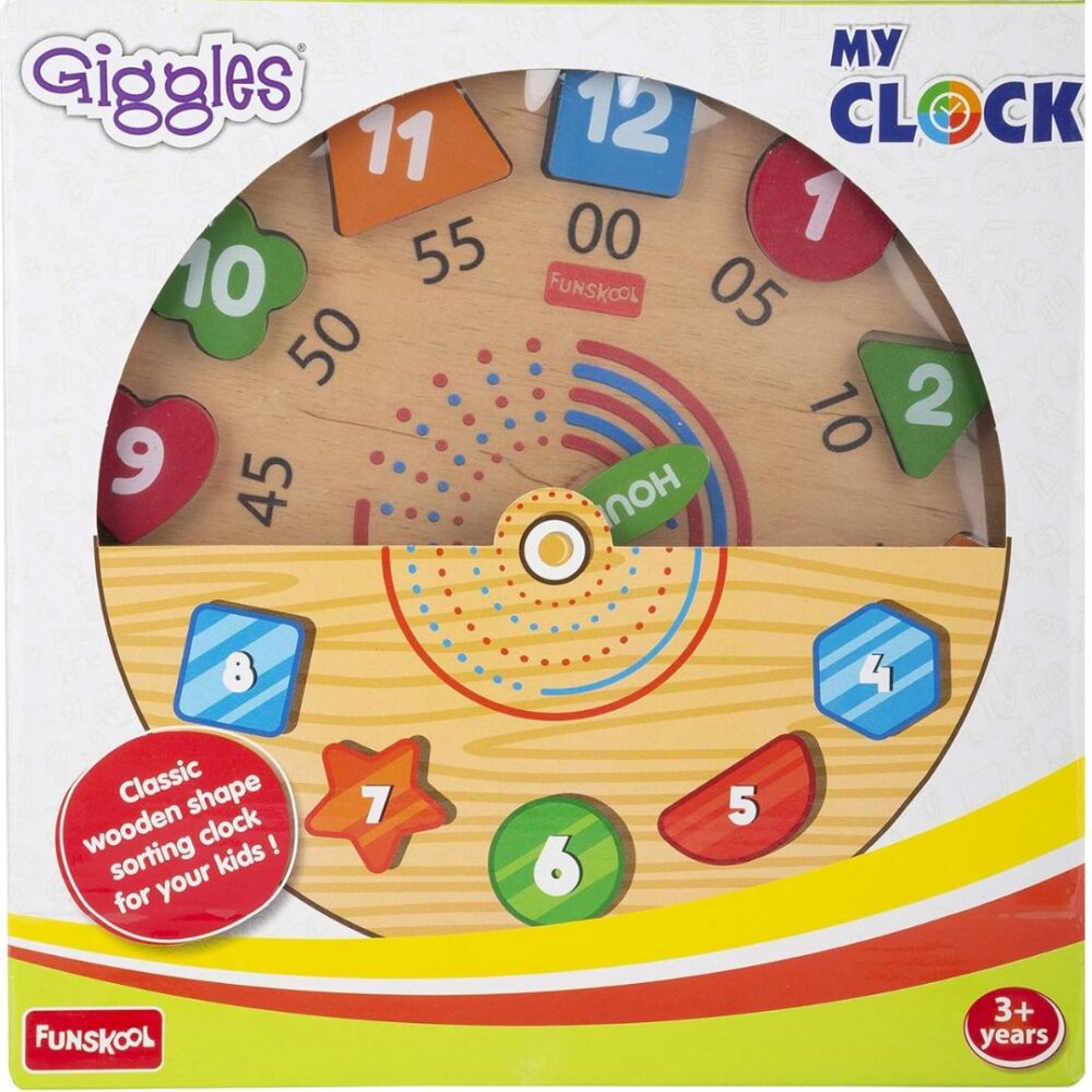 Age 3+ Giggles My Clock Shape Sorting