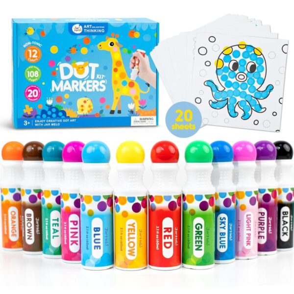 Age 3+ Jar Melo Dot Marker Painting Kit 12 Colors