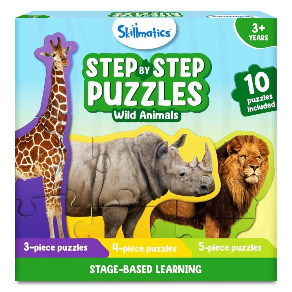 Age 3+ Skillmatics Step By Step Puzzles Wild Animal