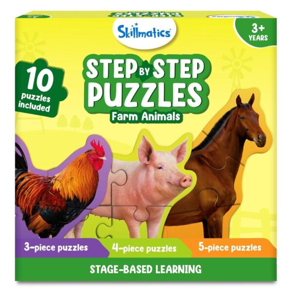 Age 3+ Skillmatics Step By Step Farm Animal Puzzles