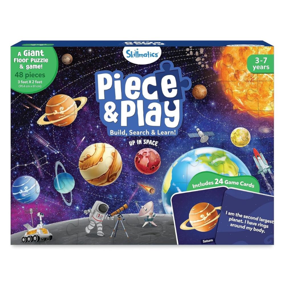 Age 3+ Skillmatics Piece & Play Up In Space Card Game