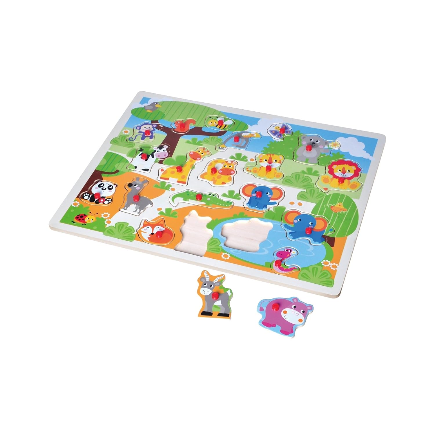Age : 18 months+ Open Ended Giant Peg Puzzle - Jungle Animals - Image 9
